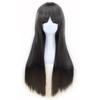 Peluca Cosplay de cabello de color anime europeo y americano, color de cabello, cabeza BoBo, cabello largo lacio, fibra química, seda de alta temperatura, cubierta de cabello de color
