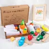 Juguete Educativo de Cocina de Madera para Juego de Imitación Infantil con Frutas y Verduras, Hebilla Magnética para Cortar Juguete de Educación Temprana