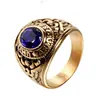 Anillo de Acero Inoxidable Europeo y Americano Águila Diamante Multicolor Acero de Titanio Vintage Privado Americano