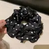 Scrunchie de Bolinhas Dupla Camada Estilo Francês para Mulheres, Elástico Grande para Cabelo, Borracha Durável para Prender o Cabelo, Acessório de Cabelo de Alta Qualidade
