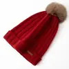 Gorro 100% cachemir puro, gorro de invierno tejido para adultos, con pompón de piel sintética, diseño que cubre las orejas y tejido de canalé cálido. Disponible en estilos para hombre y mujer