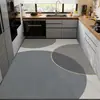Tapete de Piso de Cozinha Grande Área Cobertura Total Tapete para Pés Moderno Simples Absorvente de Água Antiderrapante Resistente à Sujeira Fácil de Limpar Tapete de Piso de Terra de Diatomáceas
