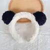 Diadema de felpa antideslizante para mujer, diadema para el pelo, accesorios para el pelo, máscara facial de dibujos animados linda nueva