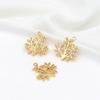 Oro Verdadero 18k Col de Forma Pentagonal Microincrustaciones de Circonita Accesorios Pulsera de Mariposa Colgante DIY Collar Pendientes Colgante D103