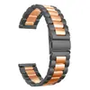 Adecuado para Correas de Reloj Samsung y Huawei, Correa de Acero Inoxidable de Tres Eslabones, Correa de Metal de Liberación Rápida de Tres Eslabones, Correa de Reloj Inteligente, Correa de Acero