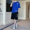 Camiseta Juvenil de Nuevo Estilo para Verano de Manga Corta para Estudiantes de Secundaria Niños Conjunto Deportivo Casual de Moda Conjunto de Dos Piezas
