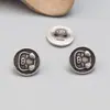 Plata de ley S925 doce accesorios de botón del zodiaco vintage tinta negra desgastada material DIY hecho a mano joyería