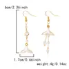 Pendientes de Cola de Pez Sirena Incrustados de Diamantes Versátiles Estilo K para Mujer, Femeninos, Frescos, Estrella de Mar, Pendientes de Perlas de Moda para Mujer