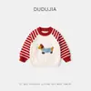 Suéter Festivo Rojo para Niños de Dudu, Ropa de Punto de Invierno para Niños, Suéter Festivo de Año Nuevo para Niñas, Ropa Infantil