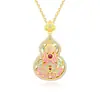 Popular collar de calabaza de esmalte en Xiaohongshu, cadena para la clavícula de estilo chino retro de lujo ligero para mujer, regalo de alta gama para el Festival Qixi