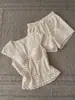 Pijama acolchado para mujer con lunares y ribete de encaje, puramente deseable, conjunto de ropa de casa de verano cómoda, transpirable, de manga corta y shorts