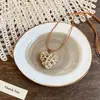 Collar de Cuerda Trenzada con Piedra Pequeña para Mujer, Cadena para Clavícula Estilo Chino Nuevo Retro, Accesorio Largo Colgante para el Cuello con Manchas
