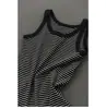Chaleco de rayas para niños, camiseta interior de algodón, sin mangas, top de algodón peinado con cuello redondo y rosca para niños y niñas