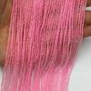 Venta al por mayor de cuentas de cristal rosa natural de corte redondo, polvo de caballo, corte en ángulo, cuentas sueltas talladas, cadena larga, accesorios de joyería DIY