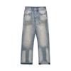 Pantalones vaqueros desgastados, sucios y rotos, de moda urbana para hombre, con diseño desgastado, deshilachados, sueltos y casuales, rectos