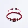 Pulsera tobillera de seguridad de cinabrio natural tejida a mano, pulsera antigua, pulsera para pareja, estudiante, mejor amigo/a, regalo para novia