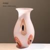 Jarrón de Vidrio de Color Incorrecto de Arte Avanzado para Sentidos Adornos Sala de Estar Habitación Modelo Arreglo Floral Hidropónico Flor Decorativa Decoración Suave para el Hogar
