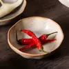 Vajilla de Gres Japonés Plato para Condimentos Plato para Dips Plato para Condimentos Plato Pequeño Hogar Cuchara Redonda de Mango Largo Palillos Soporte para Palillos