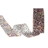 Estampado de leopardo hilo de nieve estampado de leopardo cinta de logo lazo hecho a mano DIY accesorios de cinta