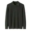 Suéter de Cachemir Puro 2026 Otoño e Invierno Cuello Polo Suéter Básico para Hombres de Mediana Edad Casual de Negocios Jersey Venta al por Mayor Transfronteriza