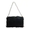 Bolso de noche de lujo para mujer, con lentejuelas, cadena de perlas y diseño floral de encaje, adecuado para fiestas y ocasiones especiales.