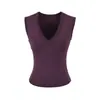Top sexy de retazos sin mangas con cuello en V, estilo europeo y americano, para mujer, corto, ajustado, de verano, versátil, capa base a la moda