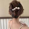 Presilha Torcida de Pérola Vintage Estilo Francês, Grampo de Cabelo Sofisticado e Exquisito, Presilha de Cabelo para a Parte de Trás da Cabeça, Presilha Bico de Pato, Acessório de Cabelo para Mulheres