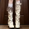 Versión de cuero suave~Botas altas de tacón de cuña con punta fina y estampado de leopardo para mujer 2026 botas vaqueras retro occidentales con hebilla de cinturón adelgazante
