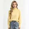 Suéter casual simple de estilo europeo y americano transfronterizo para mujer, nuevo jersey versátil de cuello alto holgado para otoño e invierno