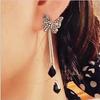 Pendientes de doble uso, venta al por mayor, con mariposas y borlas de diamantes, largos, colgantes para mujer, joyería de Corea del Sur en stock.