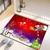Tapete de Piso de Tierra de Diatomeas Navideño Transfronterizo para Entrada de Ducha, Tapete Resistente a Manchas y Desgaste, Tapete de Piso de Baño Absorbente para Lavabo
