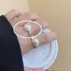 Anillo de Plata de Ley 925 Simple Dulce Fresco Flor Otoño Invierno Nuevo Anillo para Mujer ins Sensación de Alta Gama Anillo de Junta Abierta Ajustable