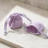 Mini bolsa de algodón con cordón para guardar joyas, empaquetar aretes, anillos, perlas, con logotipo personalizable