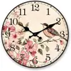 Reloj de Pared Floral y de Pájaros Vintage, Estilo Campestre Chino, Reloj Artístico de Pájaros y Flor de Ciruelo, Decoración de Pared para Sala de Estar y Dormitorio