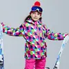 Ropa de Esquí Infantil Kuluoxing Ropa de Esquí para Niños e Niñas Impermeable Cálida Transpirable Exterior Chaqueta Gruesa de Algodón