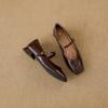 Zapatos Mary Jane Retro de una Sola Correa para Mujer, Nuevos 2026 Zapatos Individuales de Punta Cuadrada, Zapatos de Cuero Bajos para Viajar Estilo Francés