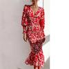 Roupas Femininas de Verão 2026, Vestidos Europeus e Americanos Transfronteiriços, Vestido Longo Bodycon Sexy de Cauda de Peixe para Eventos Sociais