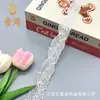 Atacado do Fabricante: Tecido de Renda Branca com Tule e Bordado com Tubos de Miçangas, Acessórios para Vestuário, Barra de Renda, Acessórios de Cabelo, Adornos para Cabeça e Chapéus