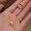 Collar Colgante con Borla Brillante de Satén de Seda, Pendientes Filigrana Tachonados de Diamantes, Anillo Abierto de Encaje Dorado para Mujer