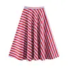 Comercio Exterior 2026 Verano Nuevo Estilo Europeo y Americano Moda Femenina Elegante Camisa y Falda Rayadas 8002320