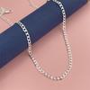 Collar de plata 925 bañada en plata de ley de 4 mm con un solo lado, de 40 a 75 cm, disponible directamente de fábrica.
