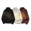Novedad Otoño 2026 Suéter de Cuello Alto Estilo Callejero Americano Cuello Alto Media Cremallera Suéter de Moda Versátil para Hombre
