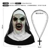 Máscara de Terror de Monja de Ojos Amarillos Disfraz Fiesta Película Oculta Máscara Fiesta de Halloween Accesorio de Broma