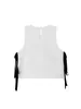 Comércio Exterior Amazon Transfronteiriço 2026 Mais Vendido Feminino Preto e Branco Renda Bordado Floral Lateral com Amarração Colete