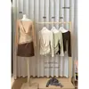 Blusa Irregular de Encaje Patchwork Plisado Redondo de Manga Larga Reductora de Edad Estilo Coreano Otoño Oficial para Mujer 28696
