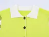 Top de Punto Rayado con Cuello de Solapa de Manga Corta para Mujer Estilo Europeo y Americano Primavera 2026 950