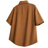 Camisa Retro Japonesa de Manga Curta Grande para Homens, Novo Estilo de Verão, Casual Solta com Gola Cubana Anti-Amasso, Jaqueta Masculina