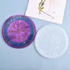 Molde de Resina de Cristal DIY Amapola Divertido Soporte de Exhibición Redondo Molde de Silicona para Dados Runas Letras