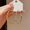 Pendientes de Moda Transfronterizos Europeos y Americanos con Forma de Ola Grande y Pedrería para Mujer, Estilo Minimalista Exagerado Moderno y Único, Pendientes Muy Brillantes al por Mayor