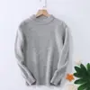 Suéter Pulôver Infantil Masculino Cashmere Gola Alta Grossa Cor Sólida Menina Camada Base Lã 100% Novo Estilo